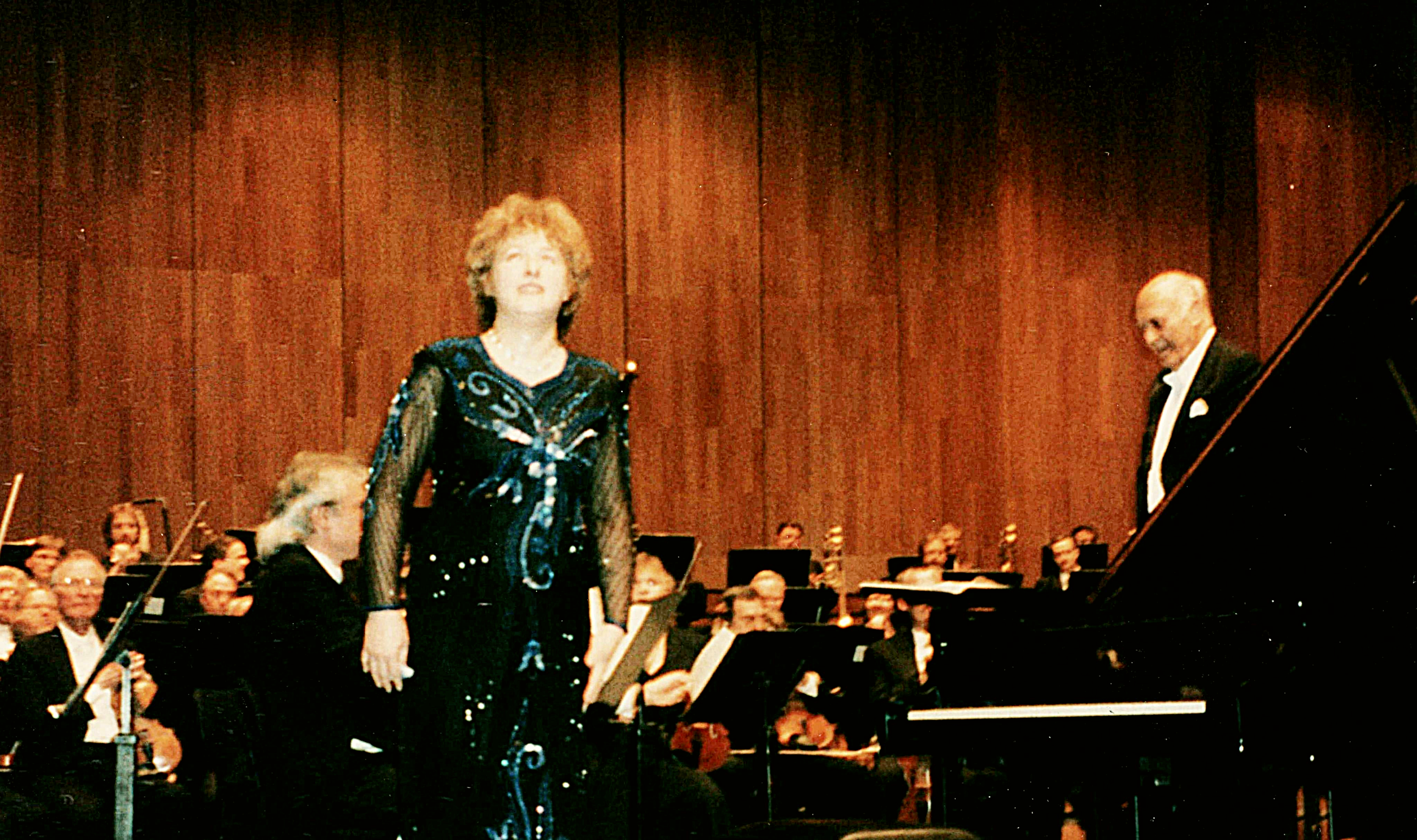 Lora with Sir Georg Solti in the Salzburg Spring Festival